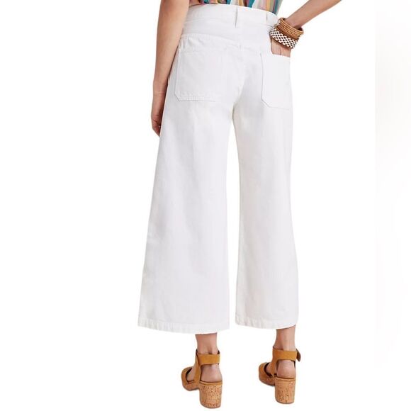 Citizens of Humanity White Nadia Lace-Up High-Rise Wide-Leg Jeans 27 - Picture 3 of 10
